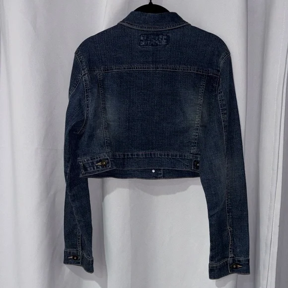 Star Denim Jacket‎ with Red Accents VTG Rare Find  Statement piece - Picture 3 of 4